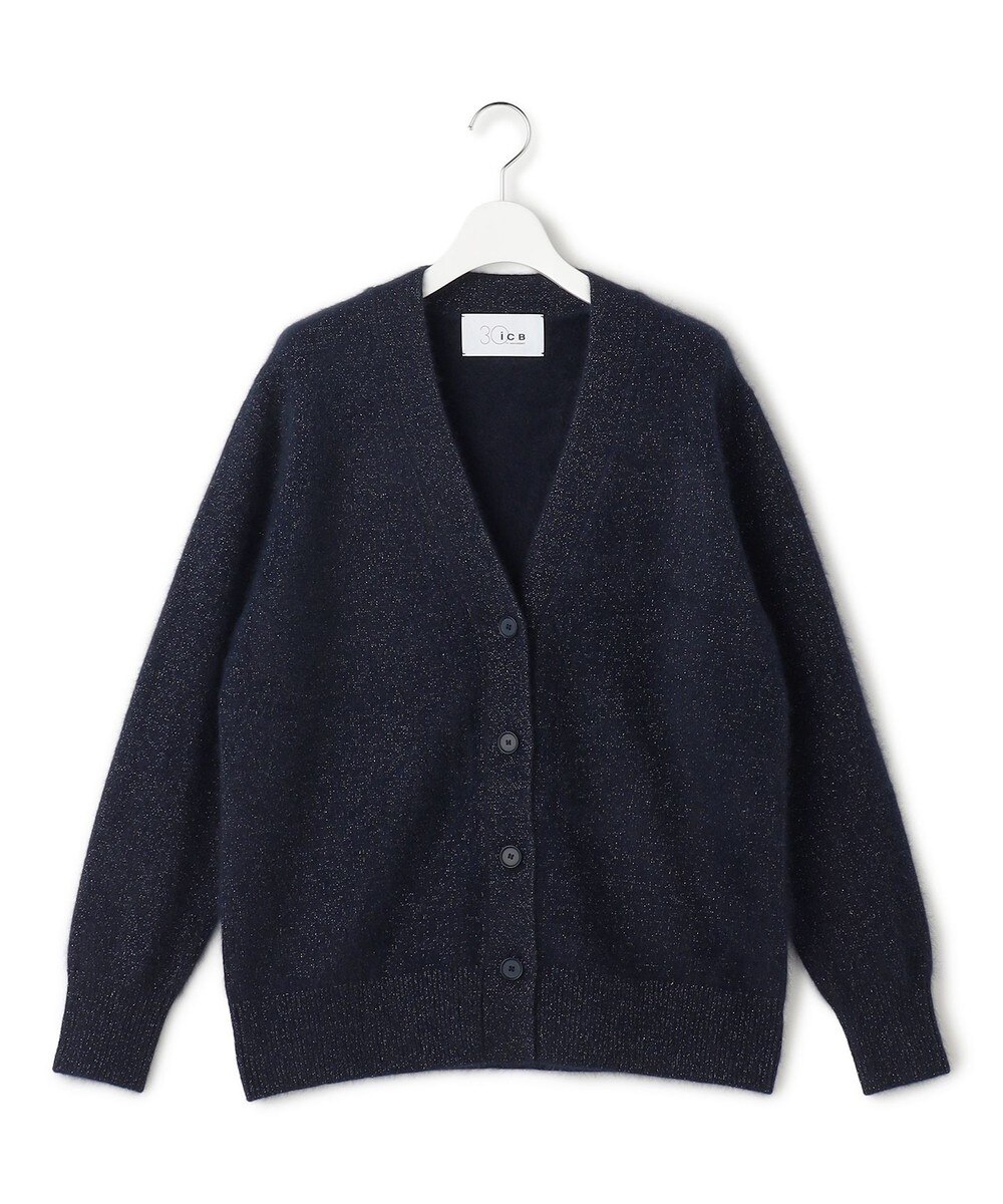 【オンワード】 ICB>トップス 【30th ANNIVERSARY】ルレックスフォックスアルパカ Vネックカーディガン ネイビー XS レディース