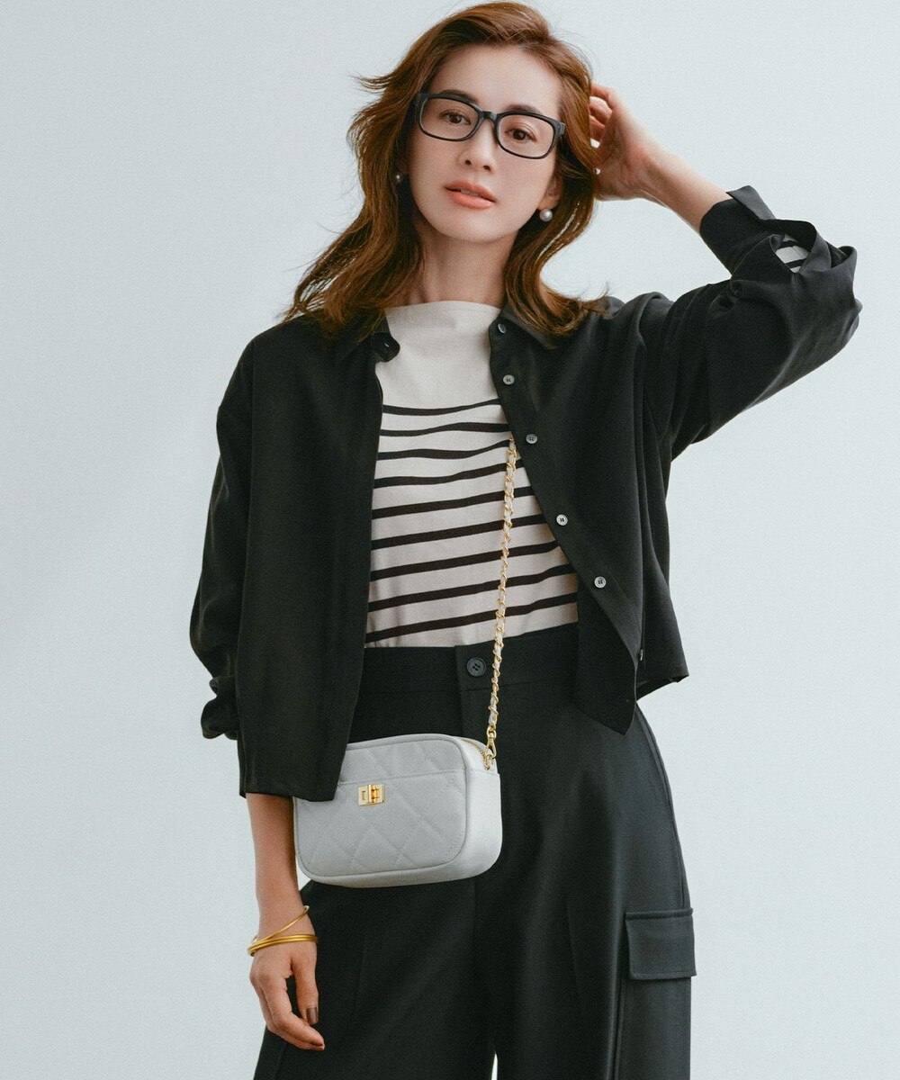 【オンワード】 組曲>トップス バウンディングシャーティングカシュクール ブラウス ブラック 2 レディース