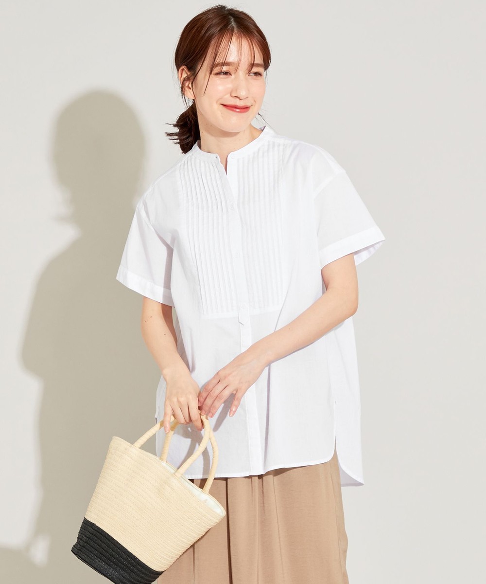 【オンワード】 SHARE PARK LADIES>トップス バンドカラーS/Sシャツ ピンク 1 レディース 【送料無料】