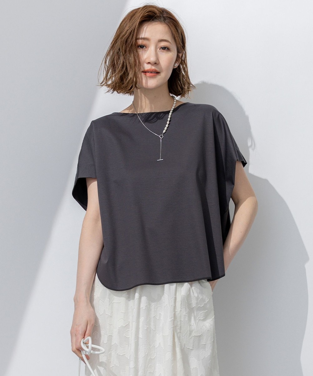【オンワード】 23区>トップス 【汗じみ防止/洗える】スムースデザイン フレンチスリーブ Tシャツ グレー 38 レディース 【オンワード】 23区>トップス 【汗じみ防止/洗える】スムースデザイン フレンチスリーブ Tシャツ グレー 38 レディース