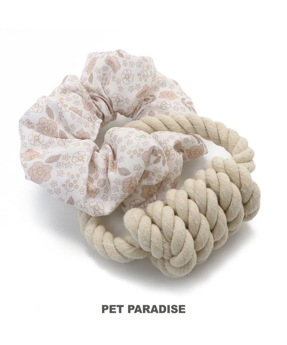 【オンワード】 PET PARADISE>ペットグッズ ペットパラダイス 引っ張り シュシュ トイ 《 花柄 / ドット柄 》 花柄 0