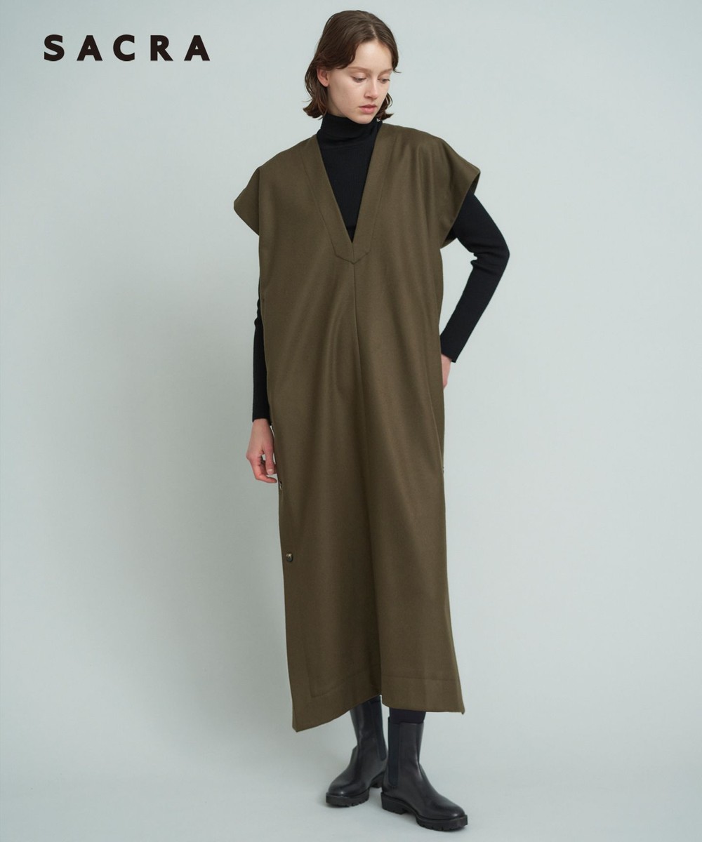 【オンワード】 23区>ワンピース 【SACRA】ハイカウントメルトン ワンピース カーキ 38 レディース 【オンワード】 23区>ワンピース 【SACRA】ハイカウントメルトン ワンピース カーキ 38 レディース
