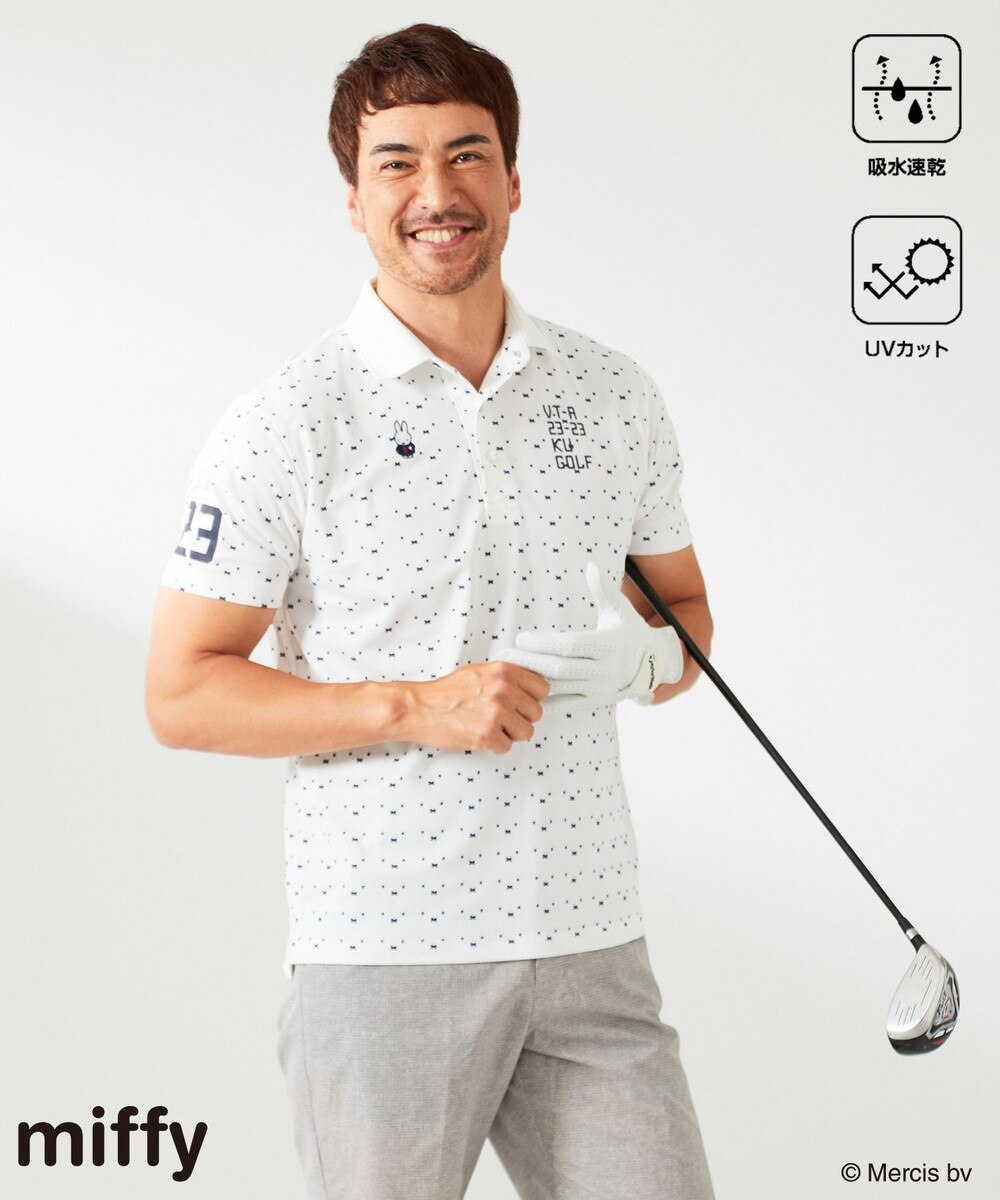 【オンワード】 23区GOLF>トップス 【MEN】【吸水速乾/UVカット】ミッフィーフェイスポロシャツ ホワイト M メンズ