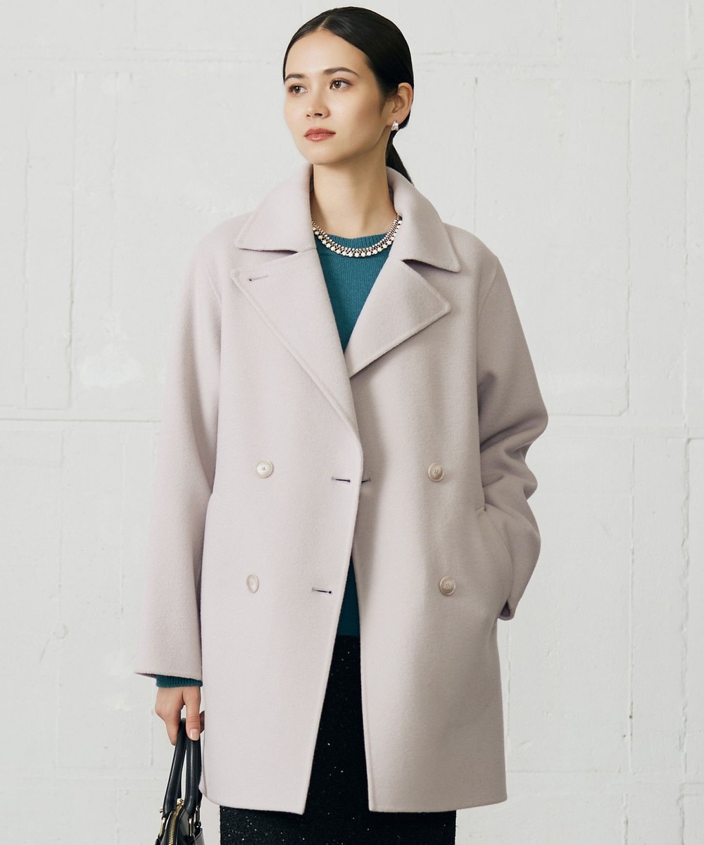 【オンワード】 自由区 S(小さいサイズ)>ジャケット/アウター ウールリバーダブルブレストコート ライトグレージュ 32 レディース 【オンワード】 自由区 S(小さいサイズ)>ジャケット/アウター ウールリバーダブルブレストコート ライトグレージュ 32 レディース