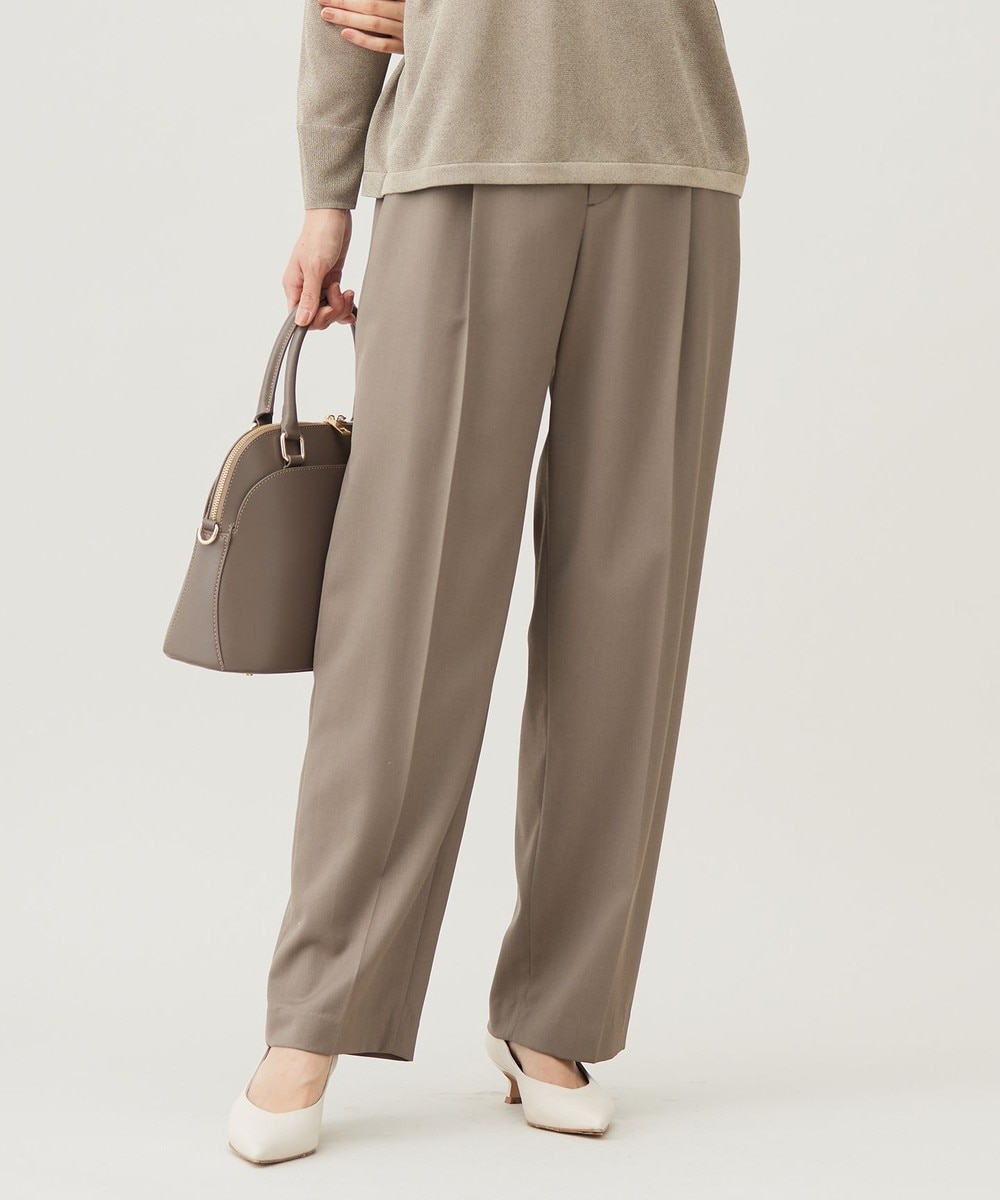 【オンワード】 自由区>パンツ 【洗える】TWラチネストレッチワイド パンツ モカ 40 レディース 【オンワード】 自由区>パンツ 【洗える】TWラチネストレッチワイド パンツ モカ 40 レディース