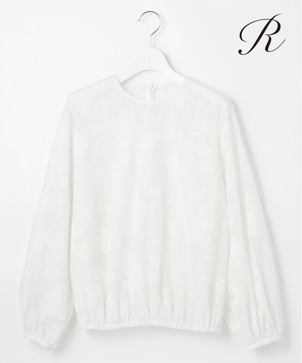 【オンワード】 23区 L（大きいサイズ）>トップス 【R(アール)】エンブロイダリーオーガンザ ブラウス ホワイト 44 レディース