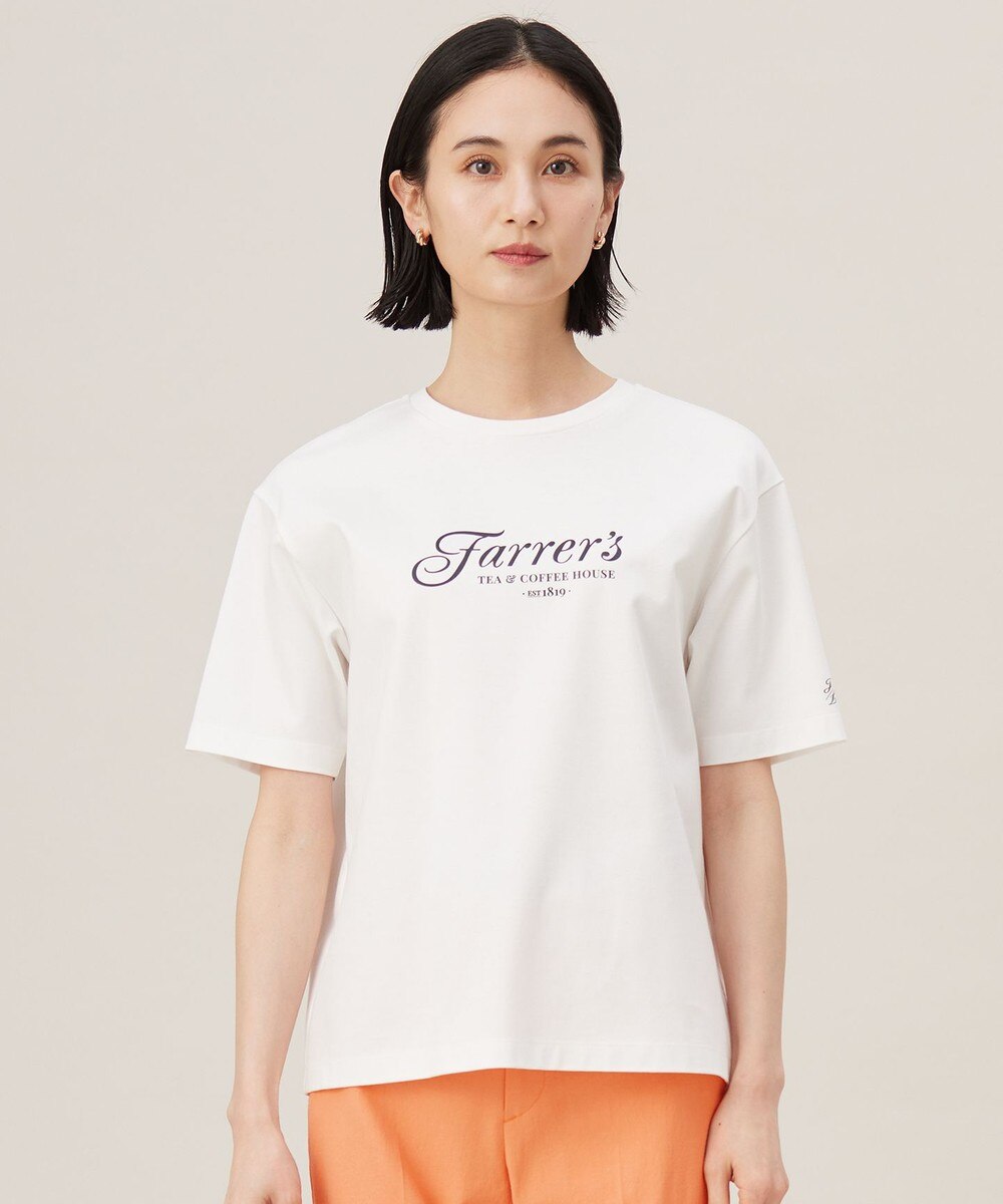 【オンワード】 自由区>トップス 【洗える】グラフィックロゴ Tシャツ オフ×ブラック 40 レディース 【オンワード】 自由区>トップス 【洗える】グラフィックロゴ Tシャツ オフ×ブラック 40 レディース