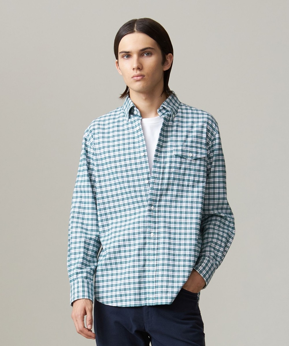 【オンワード】 J.PRESS MEN>トップス ストレッチ コットンネルシャツ グリーン M メンズ 【オンワード】 J.PRESS MEN>トップス ストレッチ コットンネルシャツ グリーン M メンズ