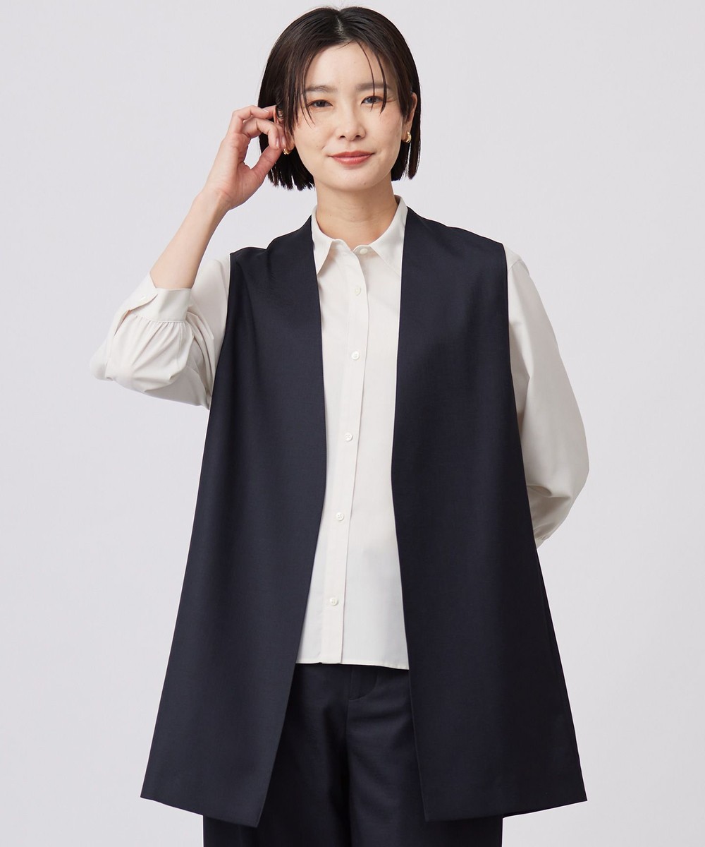 【オンワード】 J.PRESS LADIES>ジャケット/アウター 【セットアップ対応・洗える・UV加工・吸水速乾】OXIJEWELストレッチ ジレ ネイビー F レディース 【オンワード】 J.PRESS LADIES>ジャケット/アウター 【セットアップ対応・洗える・UV加工・吸水速乾】OXIJEWELストレッチ ジレ ネイビー F レディース