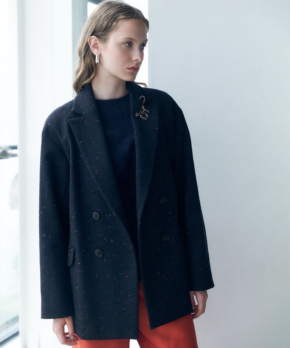 【オンワード】 ICB>ジャケット/アウター 【30th ANNIVERSARY】 カラーネップツイード ジャコット ミッドナイト（ネイビー 4 レディース