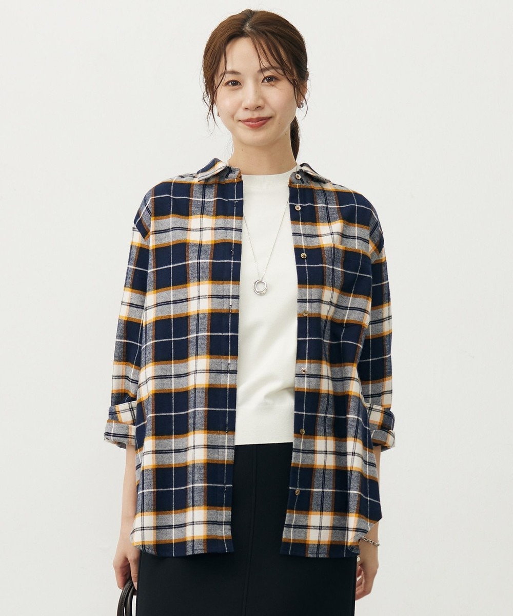 【オンワード】 J.PRESS LADIES S(小さいサイズ)>トップス コットン起毛タータンチェック シャツ ブラウス ネイビー×オフ×イエローチェック P5 レディース 【オンワード】 J.PRESS LADIES S(小さいサイズ)>トップス コットン起毛タータンチェック シャツ ブラウス ネイビー×オフ×イエローチェック P5 レディース