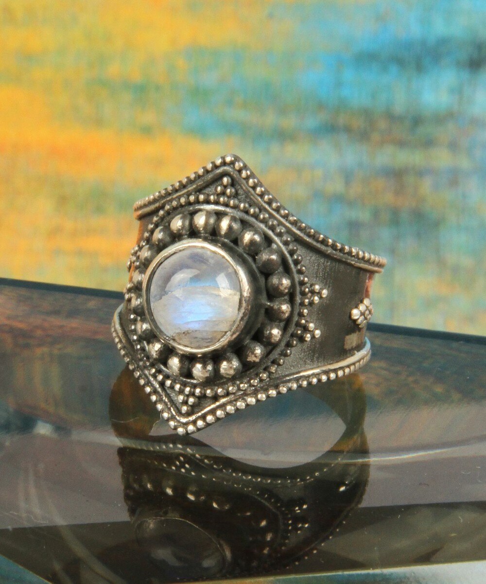 春の新作続々 《# 魅力的》 インド 925天然石シルバーリング 指輪