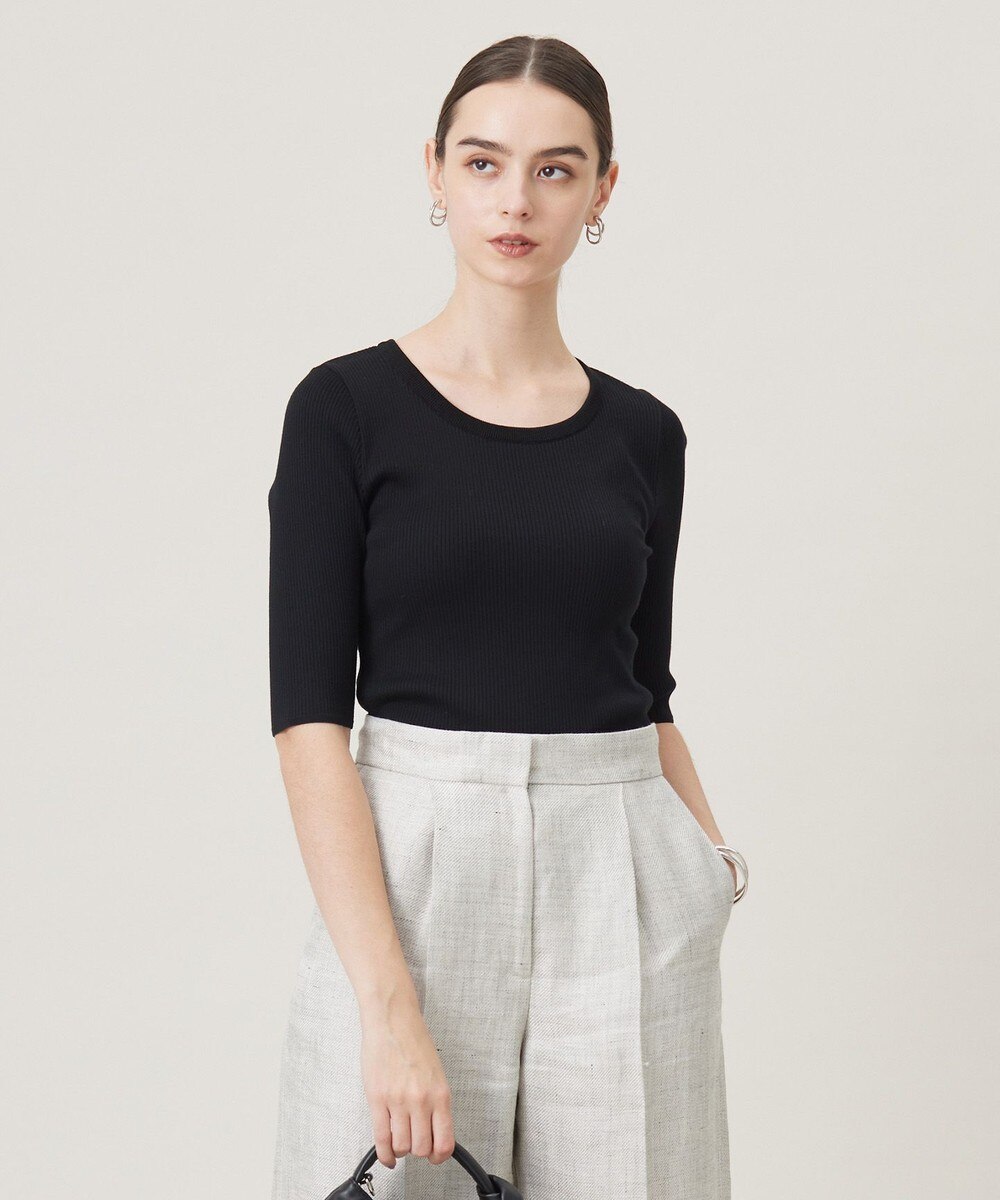 【オンワード】 ICB>トップス 【洗える】4×2リブ プルオーバー ブラック S レディース 【オンワード】 ICB>トップス 【洗える】4×2リブ プルオーバー ブラック S レディース