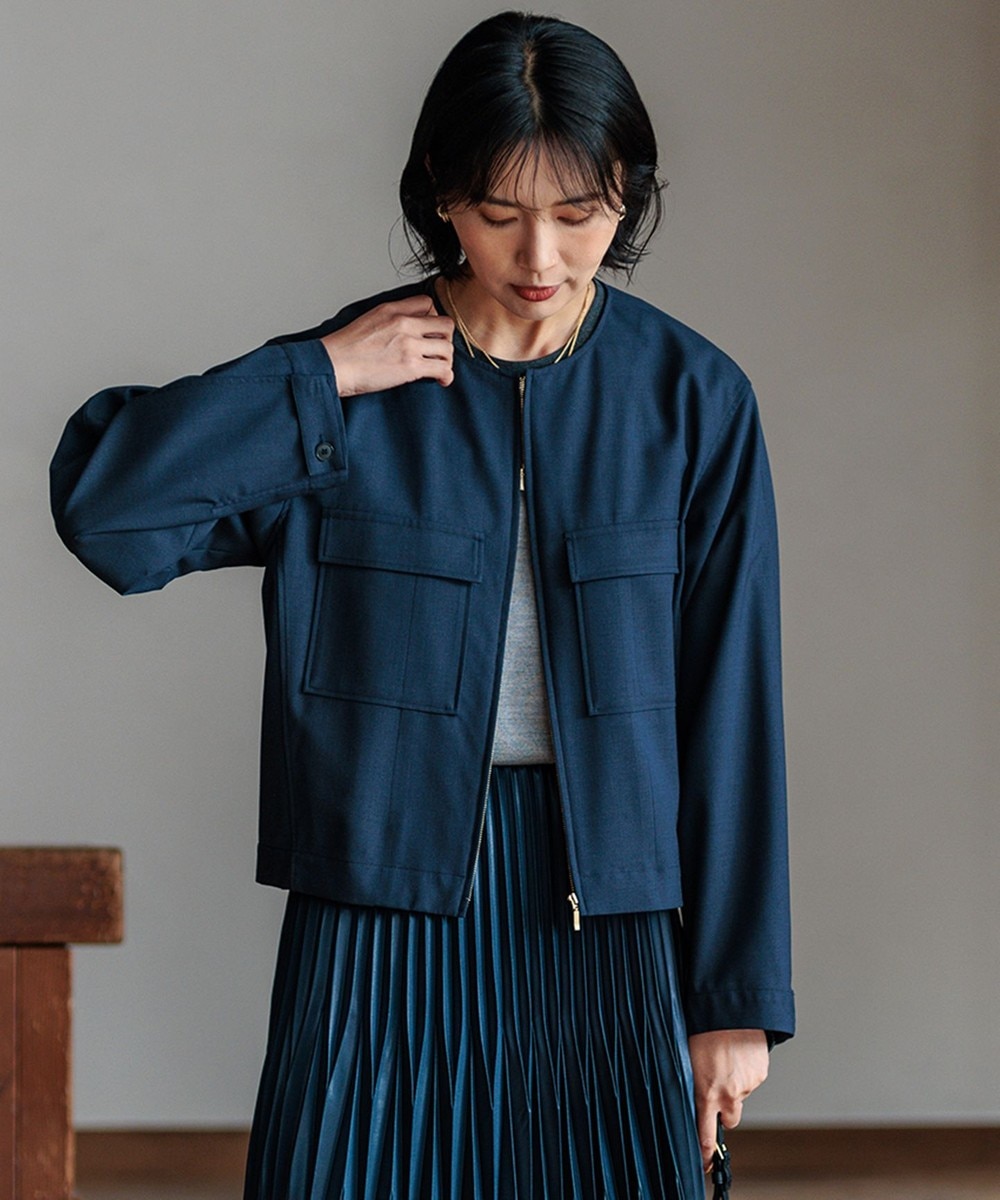 【オンワード】 23区>ジャケット/アウター 【セットアップ対応】TWマットクロス ブルゾン ネイビー 36 レディース 【オンワード】 23区>ジャケット/アウター 【セットアップ対応】TWマットクロス ブルゾン ネイビー 36 レディース