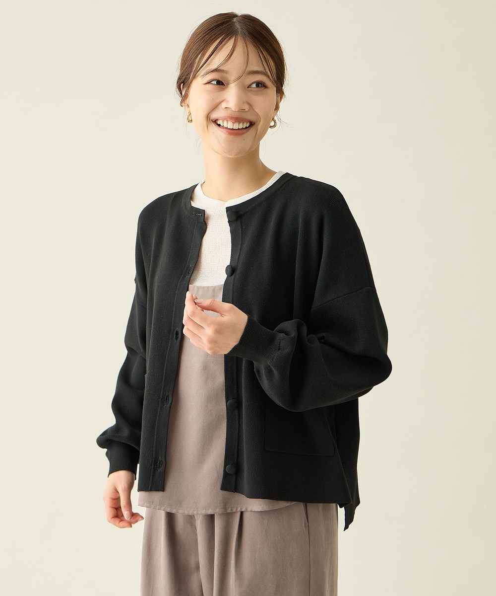 【オンワード】 ANY L>トップス 【洗濯機可/静電気防止/アンチピリング】スウェットライクニットカーディガン ブラック XL レディース 【オンワード】 ANY L>トップス 【洗濯機可/静電気防止/アンチピリング】スウェットライクニットカーディガン ブラック XL レディース