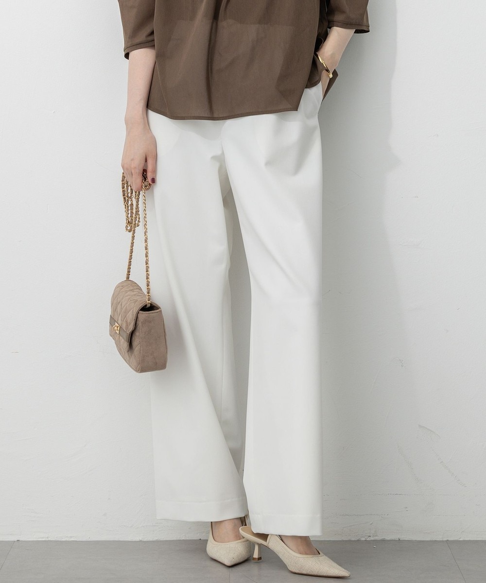 【オンワード】 23区>パンツ 【撥水加工/洗える】ドライ2WAYストレッチ ドロスト ワイド パンツ ホワイト 38 レディース 【オンワード】 23区>パンツ 【撥水加工/洗える】ドライ2WAYストレッチ ドロスト ワイド パンツ ホワイト 38 レディース