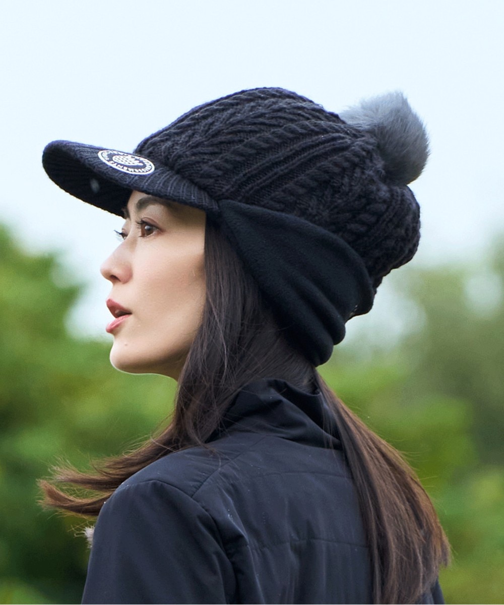 【オンワード】 23区GOLF>帽子 【WOMEN】つば付きニットキャップ ブラック F レディース