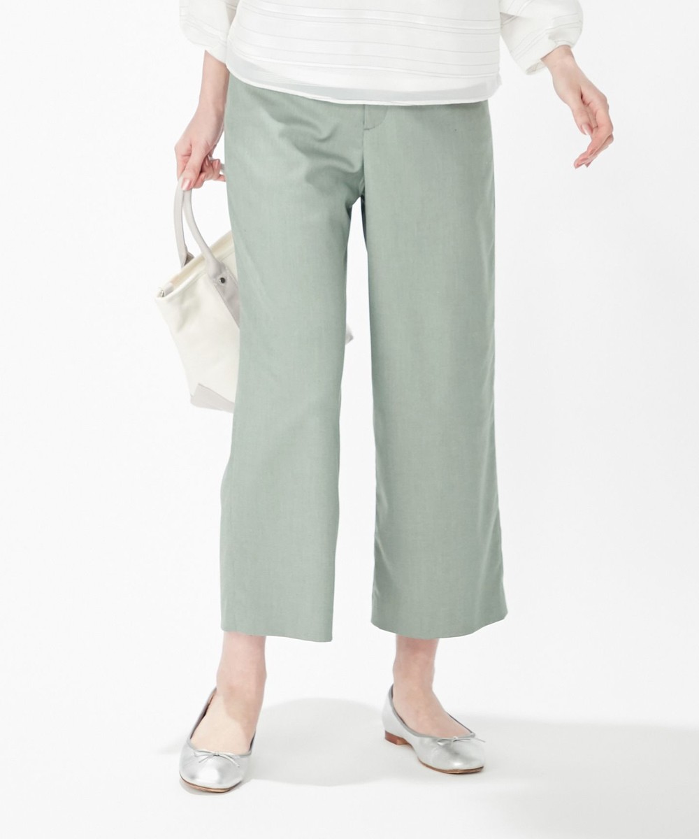 【オンワード】 J.PRESS LADIES S(小さいサイズ)>パンツ 【洗える】TRシャークスキン ワイドパンツ スモーキーグリーン P5 レディース 【オンワード】 J.PRESS LADIES S(小さいサイズ)>パンツ 【洗える】TRシャークスキン ワイドパンツ スモーキーグリーン P5 レディース