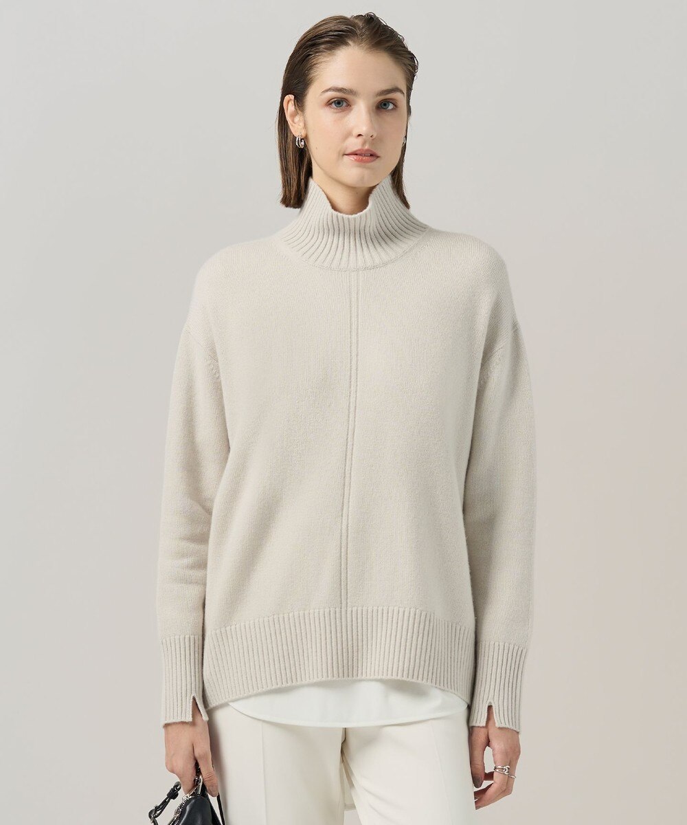 【オンワード】 ICB>トップス 【新色追加・洗える】ソフトカシミヤミックス ハイネックニット トープ XS レディース