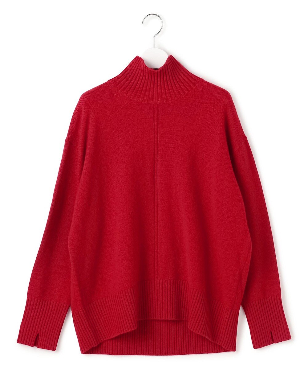 【オンワード】 ICB>トップス 【新色追加・洗える】ソフトカシミヤミックス ハイネックニット ディープレッド S レディース