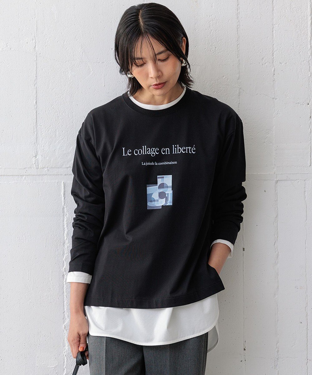 30%OFF 2024 Autumn&Winter2024秋冬のテーマに合わせたこだわりのロゴがポイントのＴシャツ■デザイン胸元のシックなグラフィックがポイントのロンTEE。前に振れたスリット