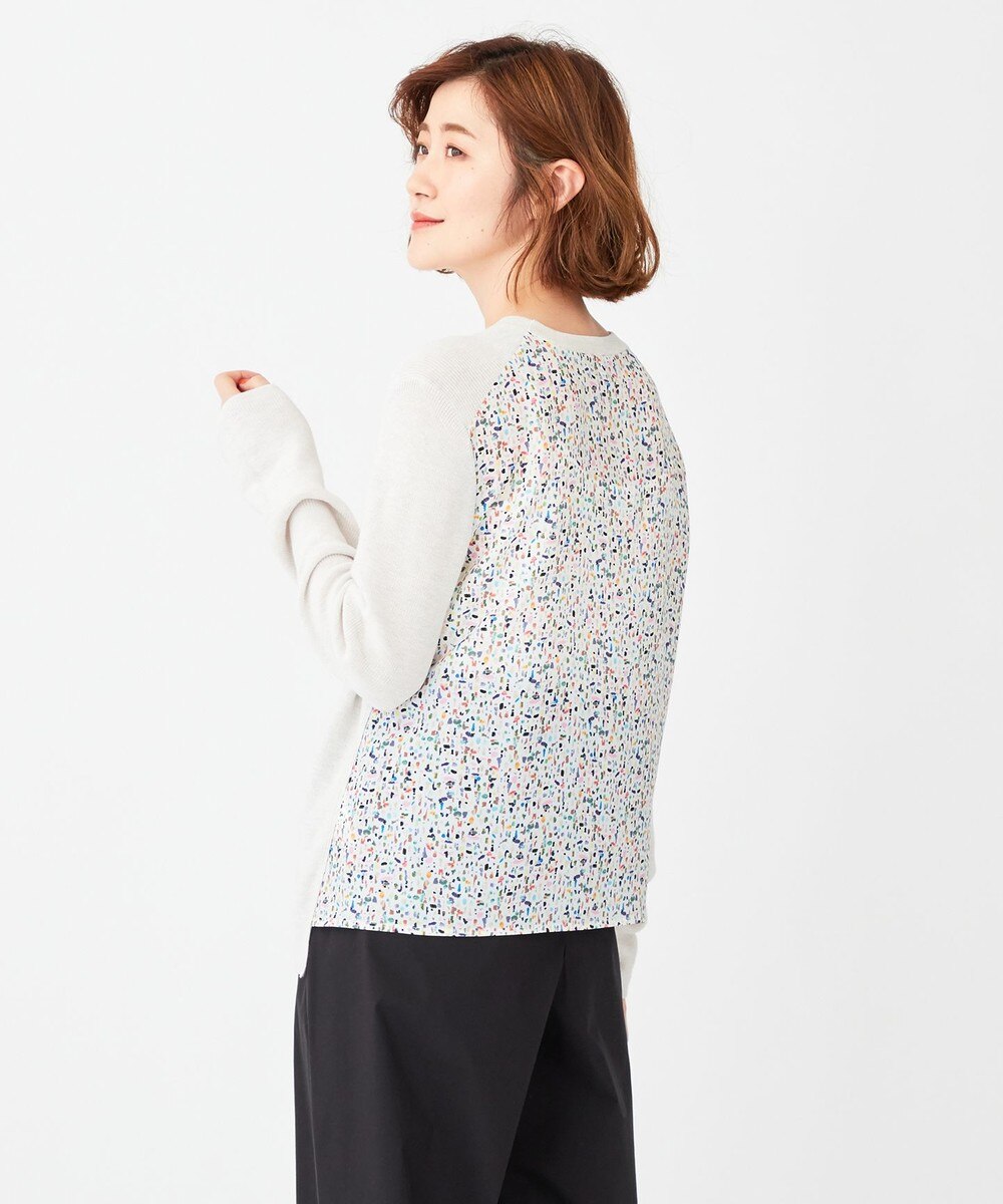 【オンワード】 Paul Smith>トップス 【WEB限定アイテム・洗える】Painted Ditsy コンビネーション ニット グリーン M レディース 【送料無料】