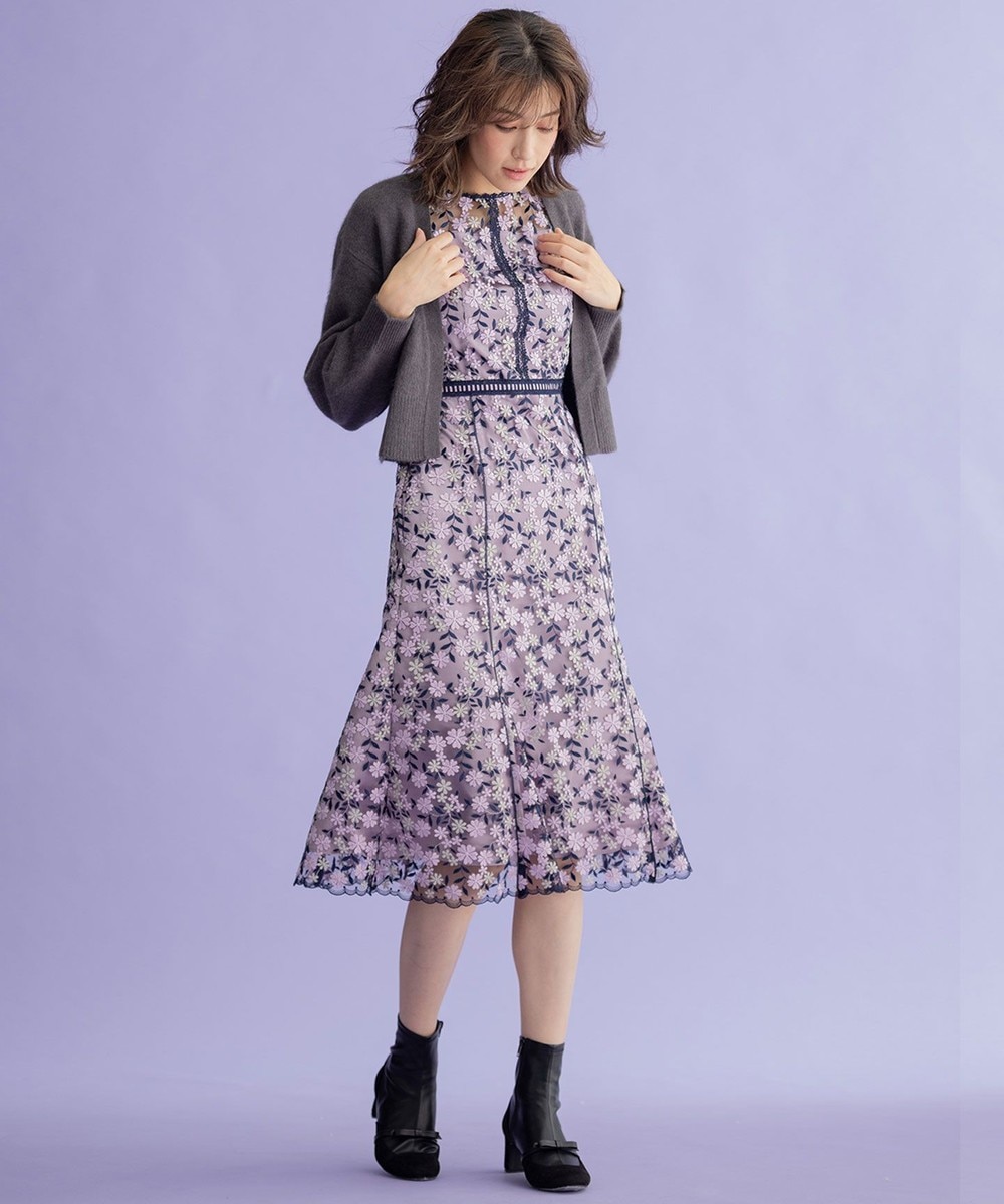 【オンワード】 TOCCA>ワンピース 【TOCCA LAVENDER】Flower Bouquet Embroidery Dress ドレス ピンク 2 レディース 【送料無料】