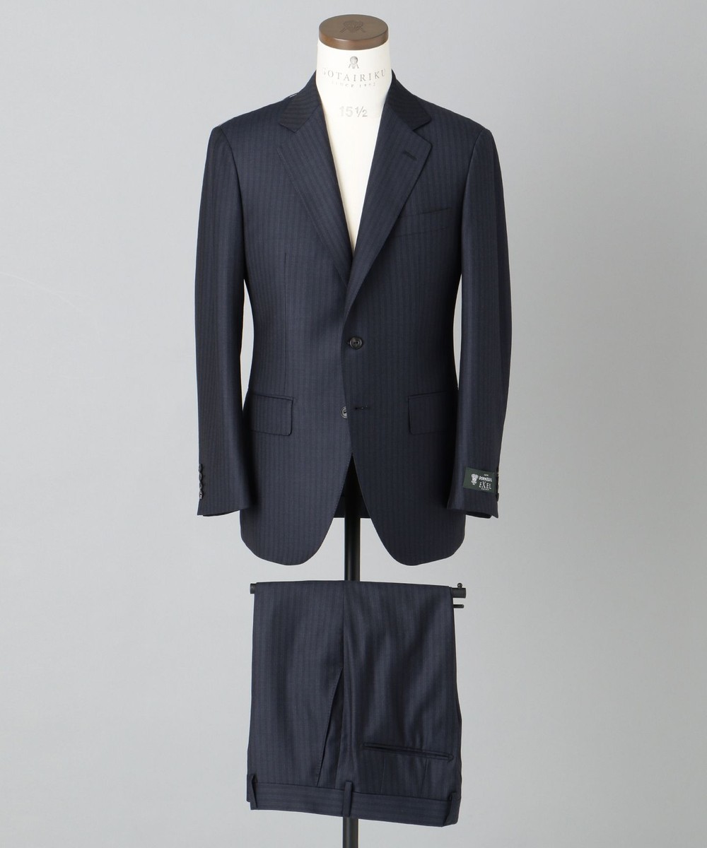 【オンワード】 GOTAIRIKU>スーツ/ネクタイ 【DORMEUIL】EXELBLUE スーツ(※店頭にてパターンメイド受注のみ可能) ネイビー 38(A6) メンズ 【送料無料】