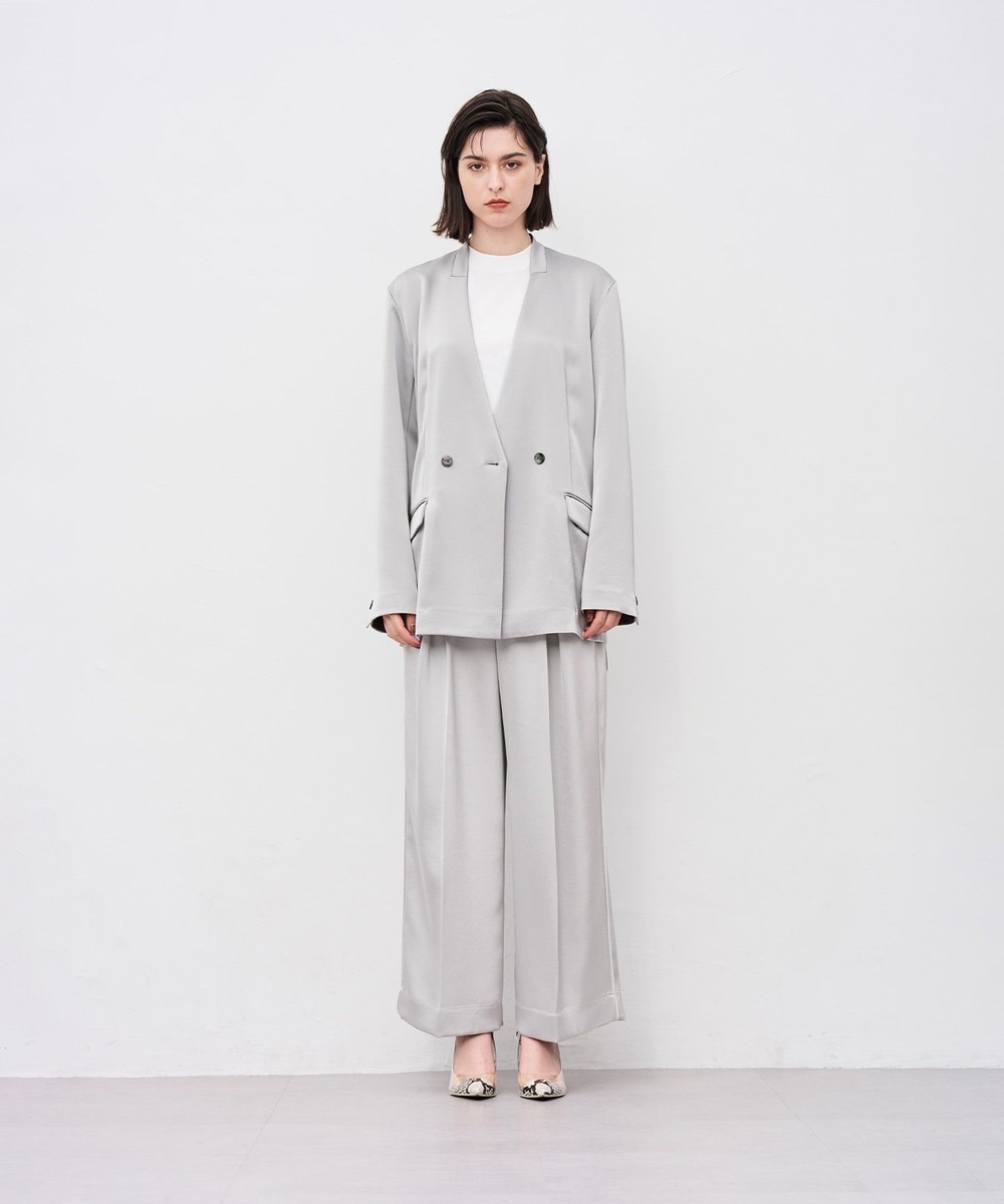 【オンワード】 uncrave>パンツ 【手洗い可】シャイニーダブルサテン ワイドパンツ シルバーグレー 1 レディース 【オンワード】 uncrave>パンツ 【手洗い可】シャイニーダブルサテン ワイドパンツ シルバーグレー 1 レディース