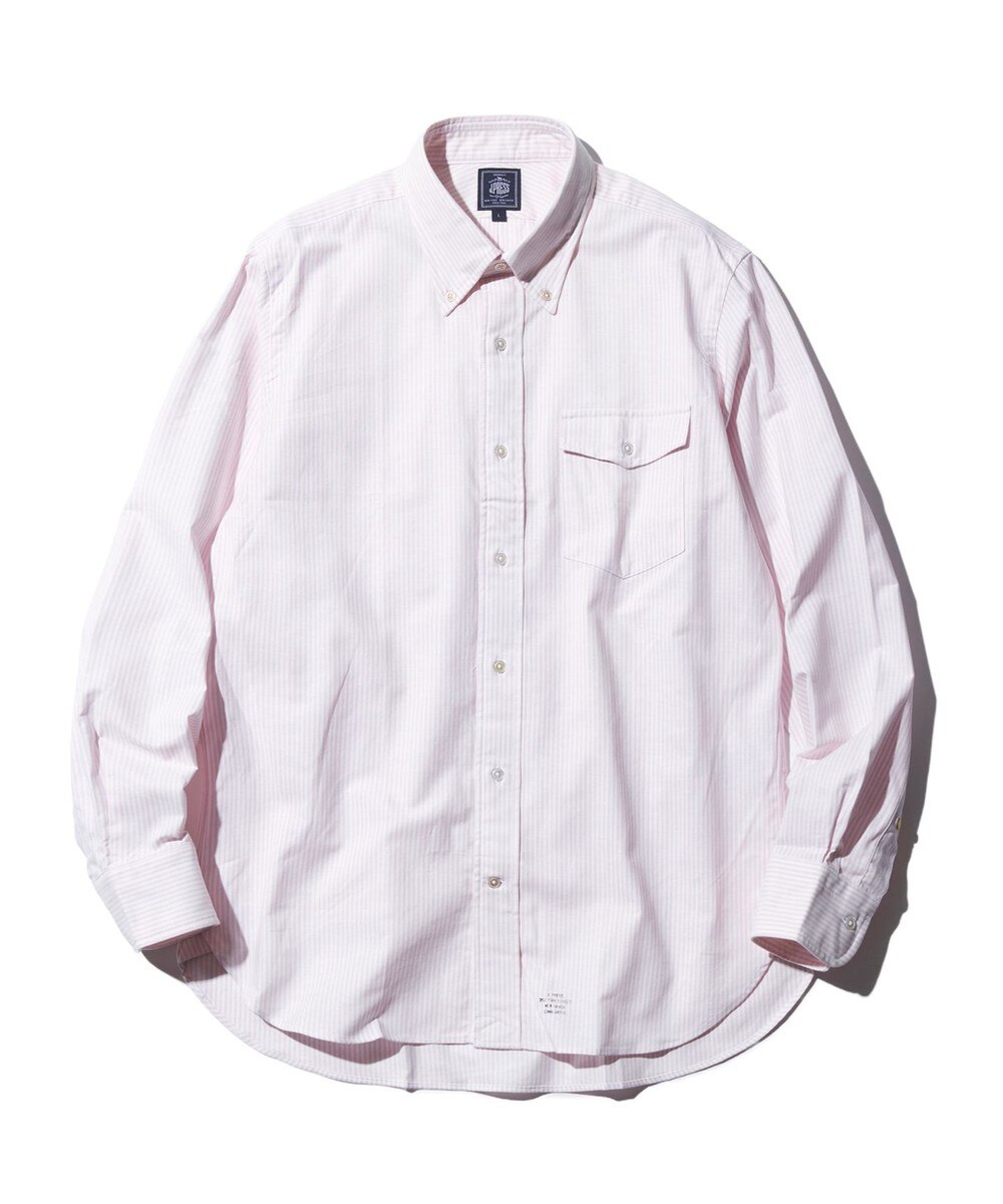 【オンワード】 J.PRESS MEN>トップス 【定番 / 不変の品格】アービング キャンディーストライプ シャツ / ボタンダウン ピンク XL メンズ
