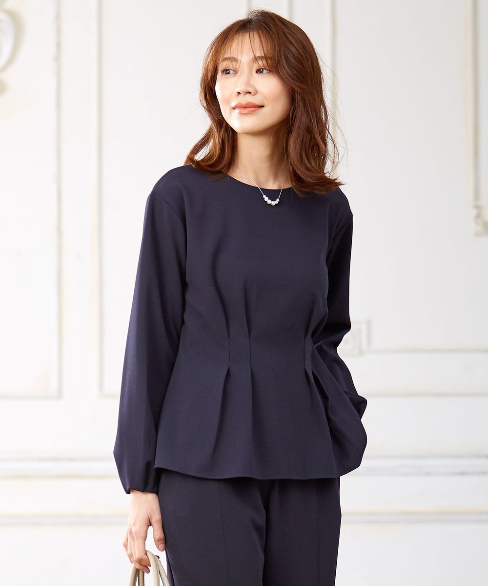 【オンワード】 J.PRESS LADIES>トップス 【イージーケア】CUT GEORGETTE カットソー ネイビー M レディース 【送料無料】