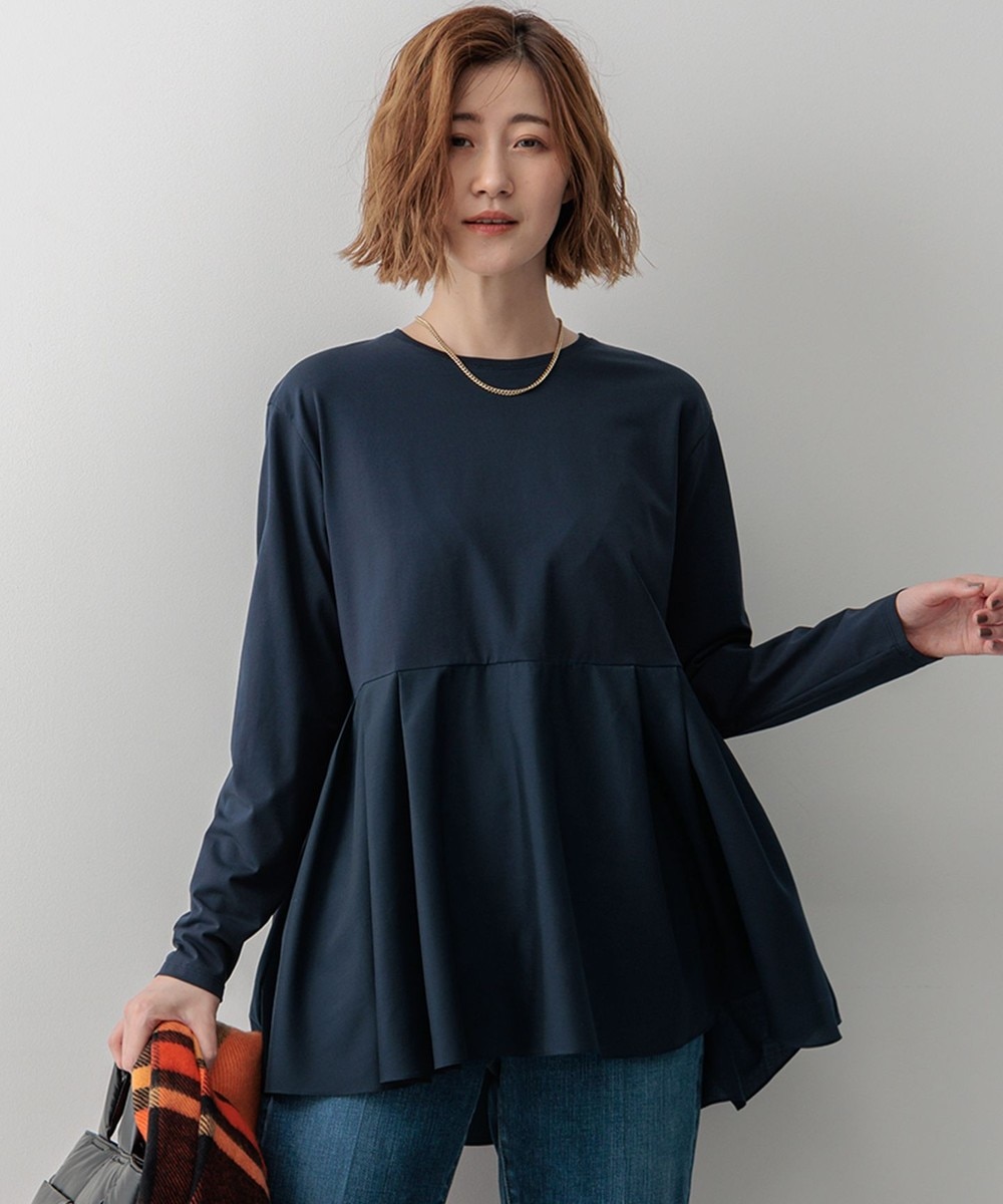 【オンワード】 23区 S(小さいサイズ)>トップス 【ご好評につき新色追加】ナチュラルコットンベアコンビ ペプラム カットソー ダルブルー 32 レディース 【オンワード】 23区 S(小さいサイズ)>トップス 【ご好評につき新色追加】ナチュラルコットンベアコンビ ペプラム カットソー ダルブルー 32 レディース