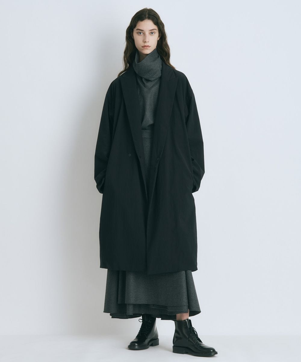 【オンワード】 ATON>ジャケット/アウター ASAKO NYLON ピークドラペルコート - UNISEX CHARCOAL GRAY 02 レディース 【送料無料】