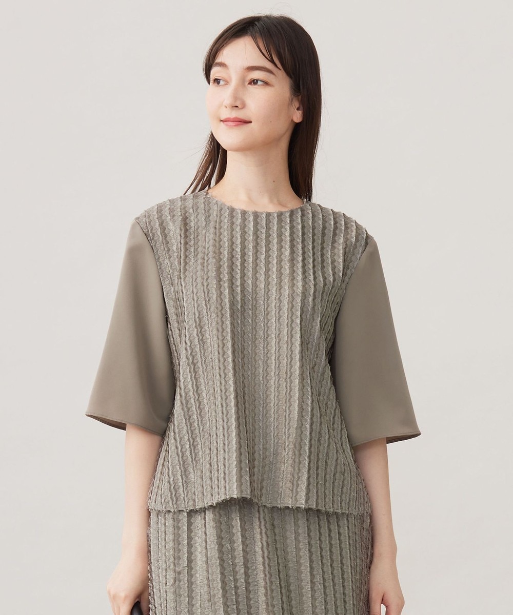 【オンワード】 自由区>トップス 【セットアップ対応・洗える】フリンジジャガード ブラウス モカ 38 レディース 【オンワード】 自由区>トップス 【セットアップ対応・洗える】フリンジジャガード ブラウス モカ 38 レディース