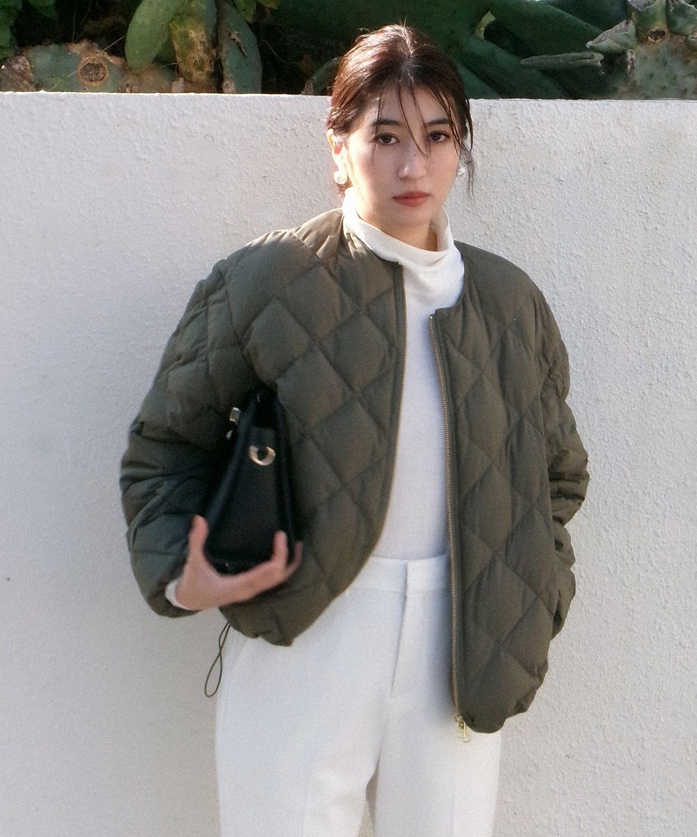 【オンワード】 UNFILO>ジャケット/アウター 【TAION×UNFILO】キルティングダウン ショート丈ブルゾン カーキ M レディース 【オンワード】 UNFILO>ジャケット/アウター 【TAION×UNFILO】キルティングダウン ショート丈ブルゾン カーキ M レディース