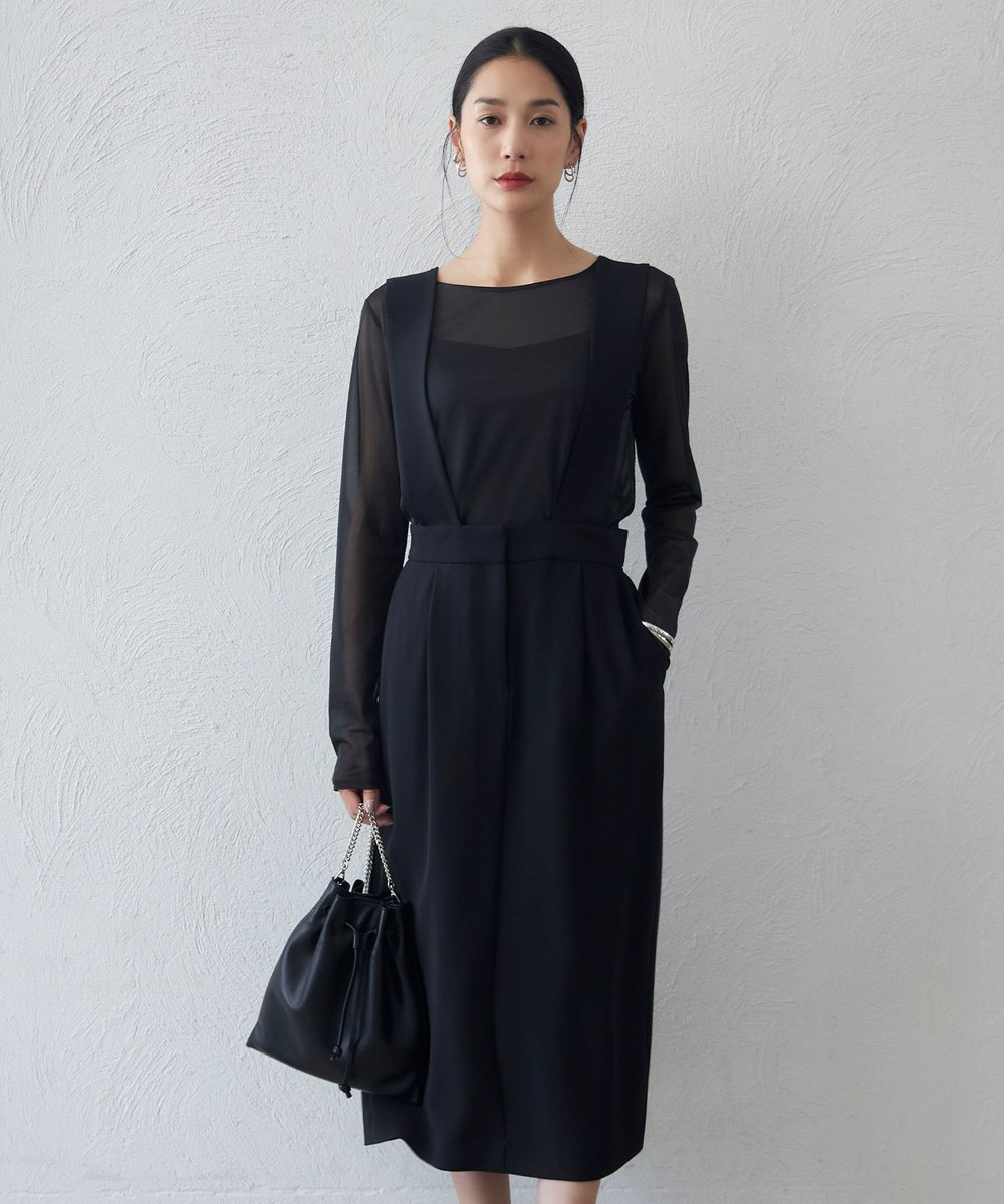 【オンワード】 ICB>ワンピース 【洗える】ライトダブルクロス ジャンパースカート ブラック 6 レディース 【オンワード】 ICB>ワンピース 【洗える】ライトダブルクロス ジャンパースカート ブラック 6 レディース