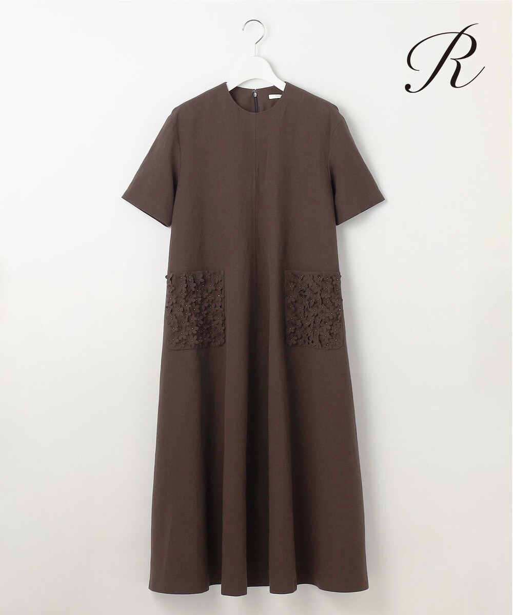 【オンワード】 23区 S（小さいサイズ）>ワンピース 【R(アール)】コットンリネン ポケットデザイン ワンピース ダークブラウン 32 レディース