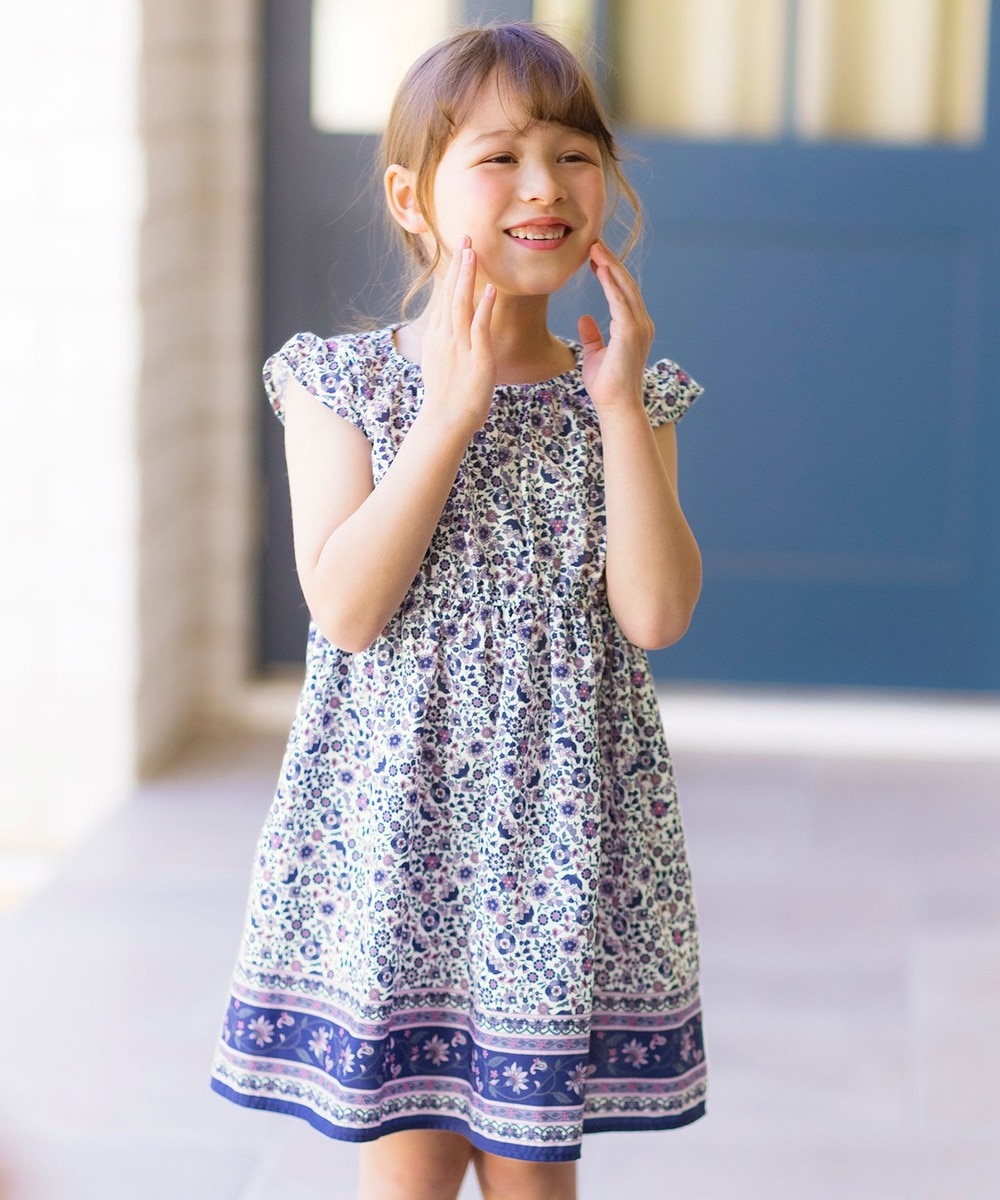 注目の商品 オンワード Any Fam Kids ワンピース 総柄サマー ワンピース ネイビー花柄 90 キッズ かいこみ