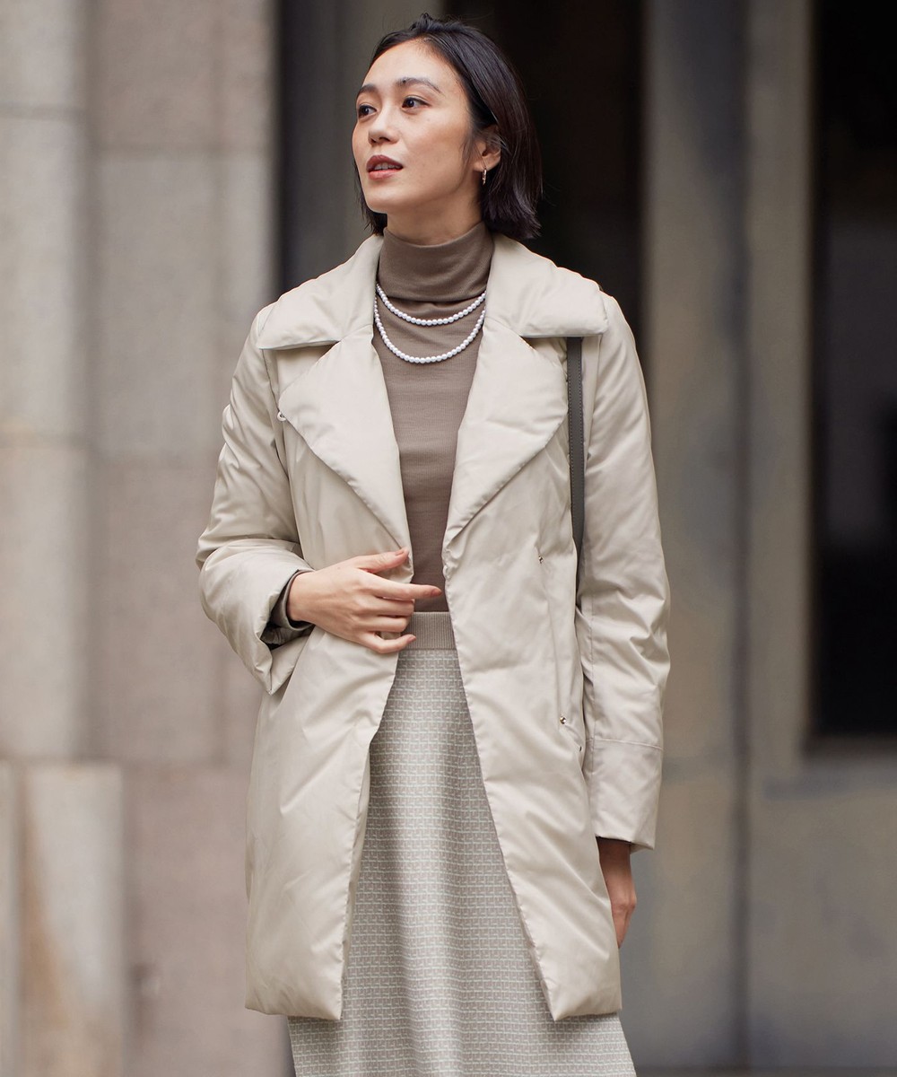 【オンワード】 自由区 L(大きいサイズ)>ジャケット/アウター 【カタログ掲載・撥水加工・洗える】ステッチレスダウン コート ライトグレージュ 48 レディース 【オンワード】 自由区 L(大きいサイズ)>ジャケット/アウター 【カタログ掲載・撥水加工・洗える】ステッチレスダウン コート ライトグレージュ 48 レディース