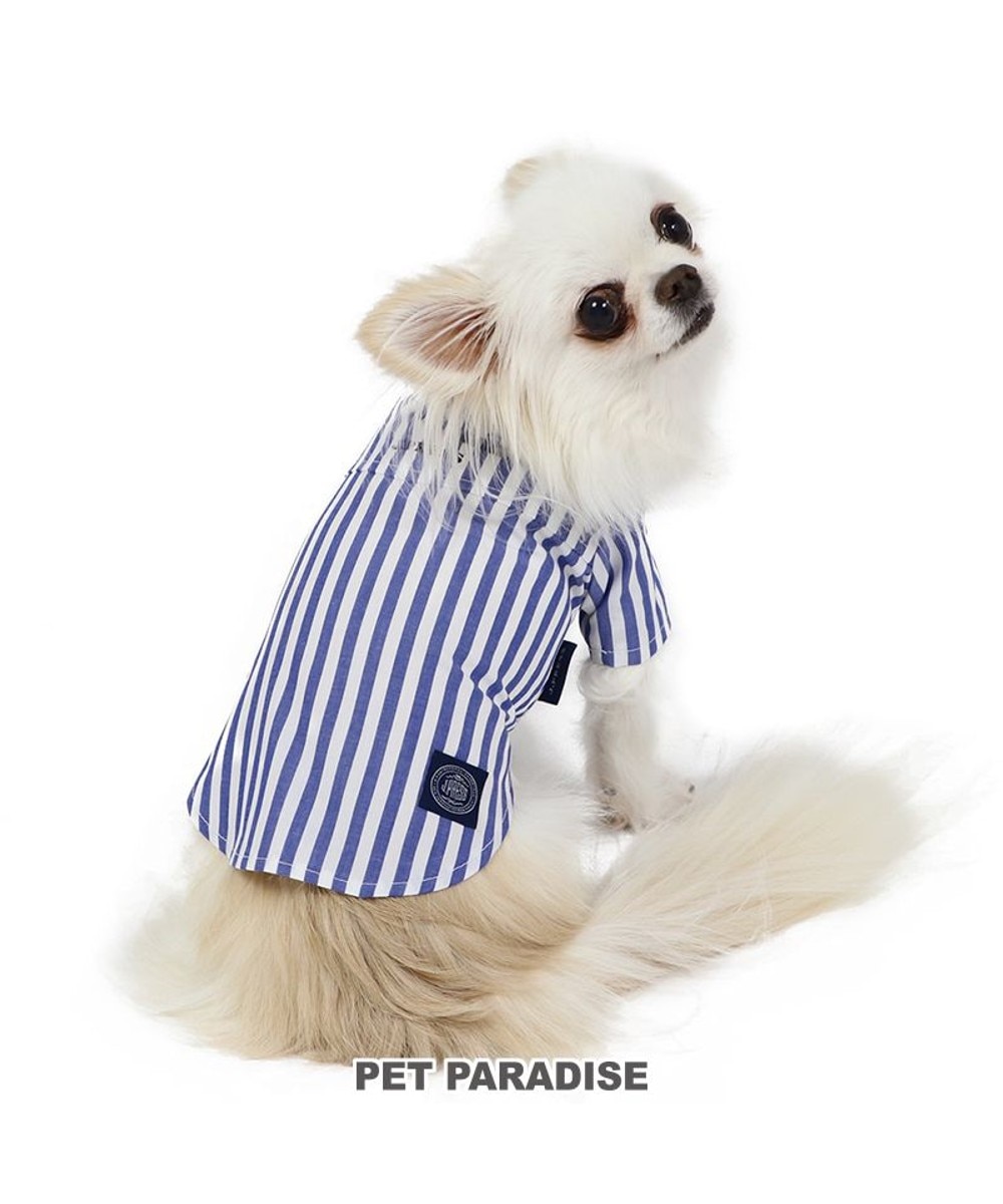 ＜オンワード＞PET PARADISE>ペットグッズ 犬の服 犬 J.PRESS ストライプシャツ 【小型犬】 青 ３Ｓ 【送料無料】