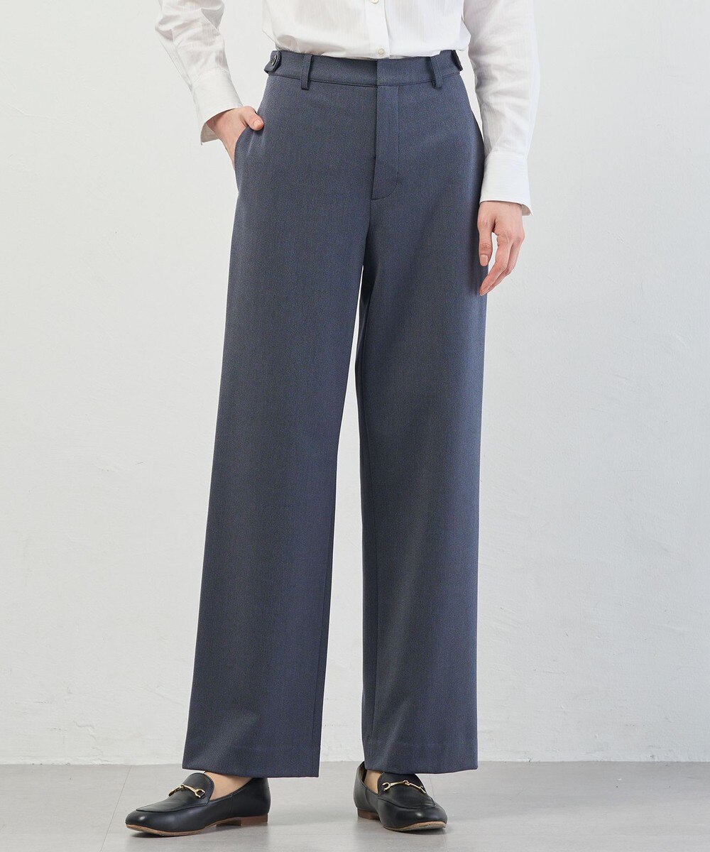【オンワード】 J.PRESS LADIES L（大きいサイズ）>パンツ 2way thermo サキソニー ストレート パンツ ネイビーシャンブレー T15 レディース