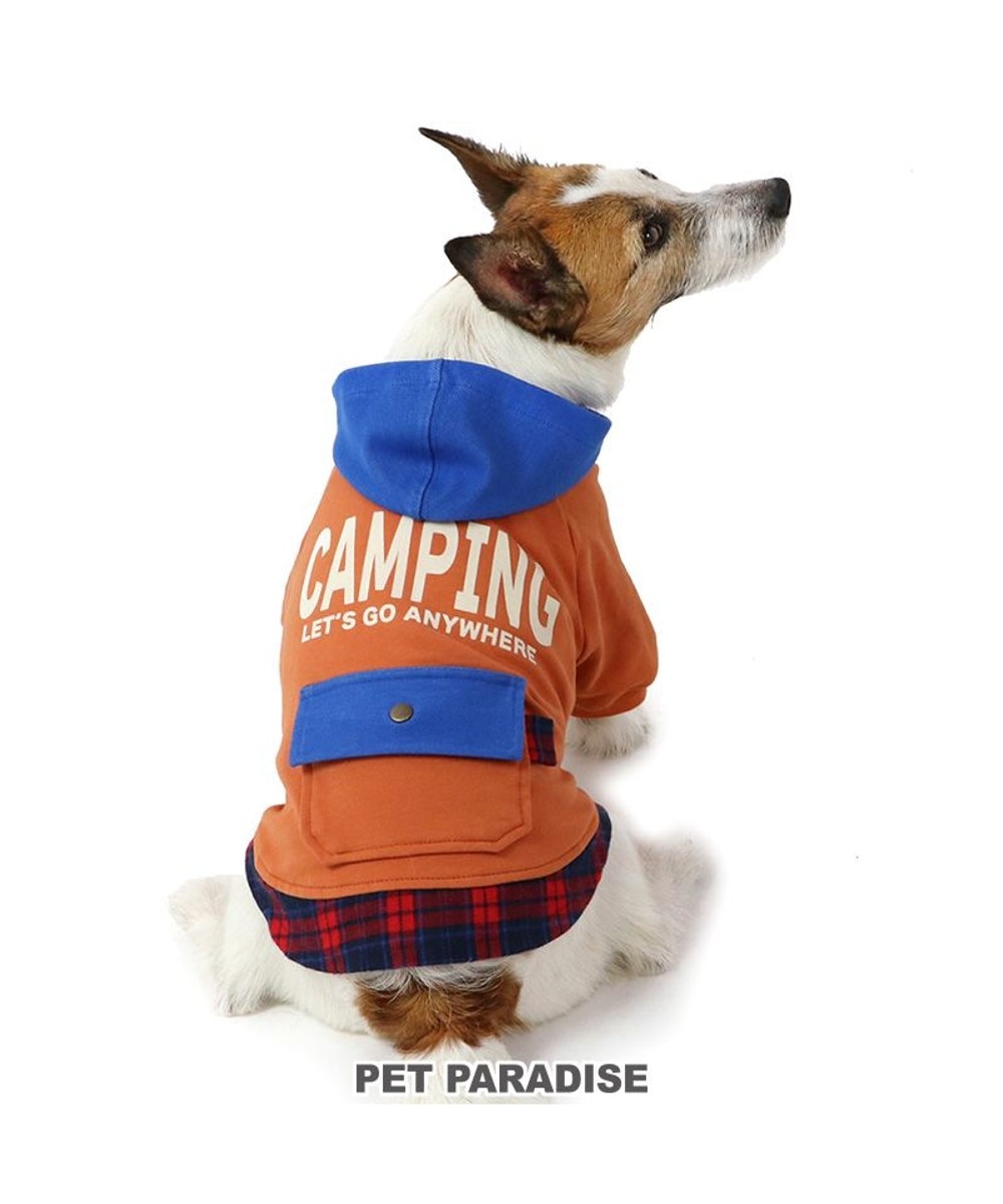 【オンワード】 PET PARADISE>ペットグッズ 四角ポケット付きパーカー《オレンジ》【小型犬】 オレンジ ３Ｓ