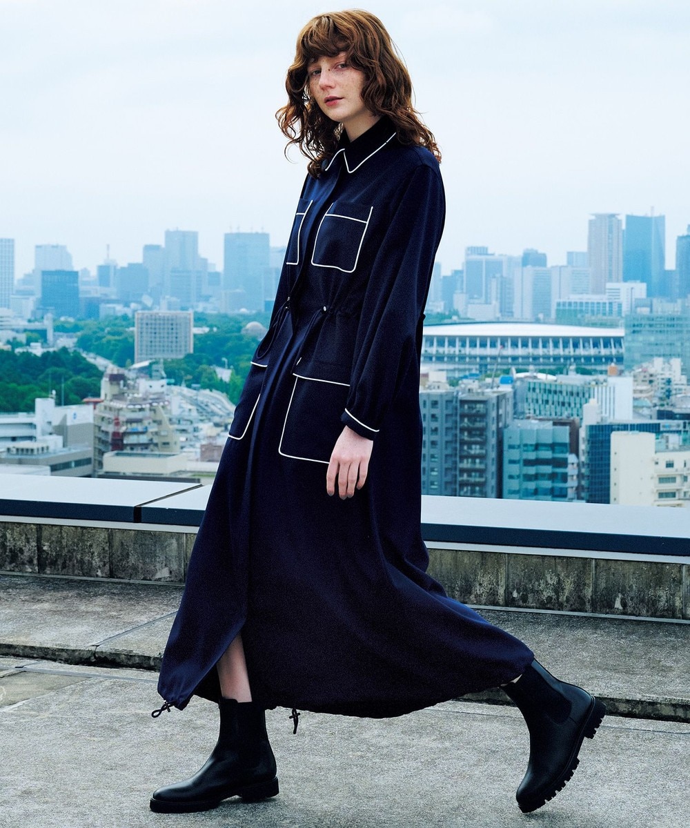 【オンワード】 23区>ワンピース 【23区 lab.】ウールライトツイル コート ワンピース(番号S92) ネイビー 36 レディース 【送料無料】