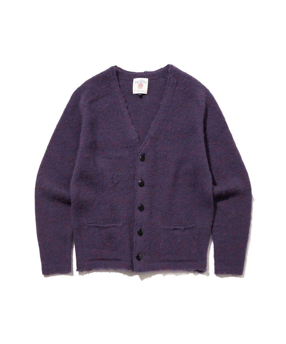 【オンワード】 J.PRESS MEN>トップス 【J.PRESS ORIGINALS】Shaggy Dog Sweater Cardigan / Japan Made パープル M メンズ