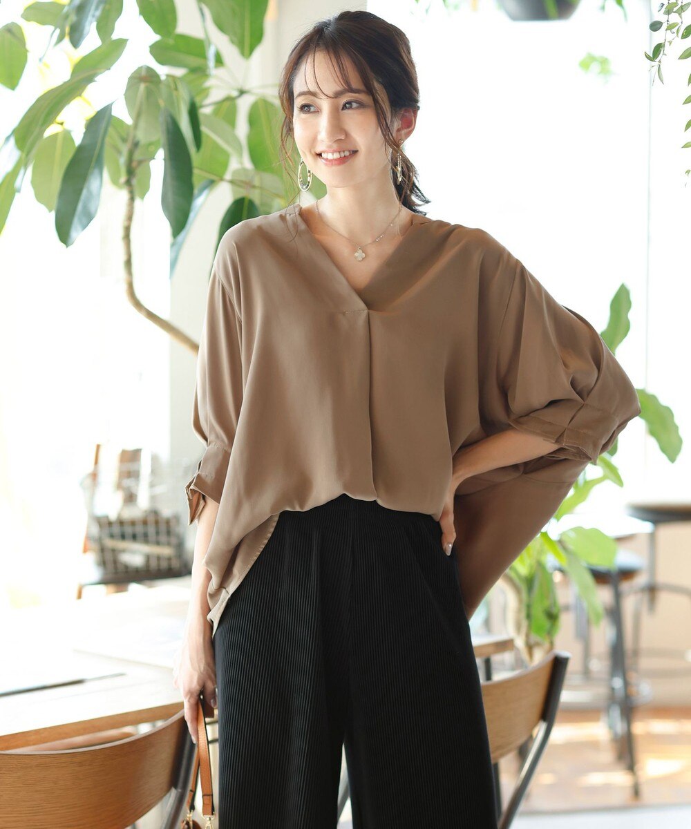 【洗える】こなれ感抜群の変形袖ドルマンシャツチュニック