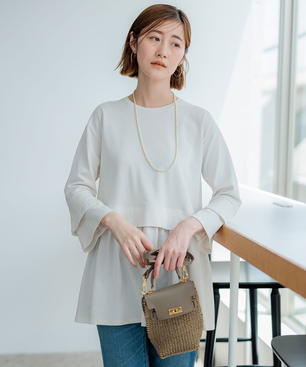 【オンワード】 23区 S(小さいサイズ)>トップス 【SLOW/好評につき新色追加】エフォートレス デザインTシャツ アイボリー 32 レディース 【オンワード】 23区 S(小さいサイズ)>トップス 【SLOW/好評につき新色追加】エフォートレス デザインTシャツ アイボリー 32 レディース