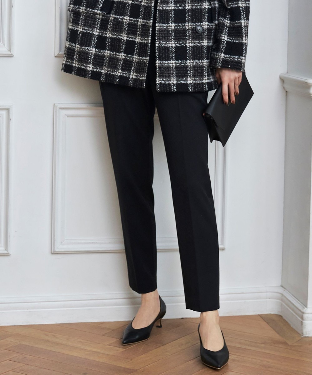 【オンワード】 自由区>パンツ 【撥水加工・洗える】TRギャバ裏起毛テーパード パンツ ブラック 36 レディース 【オンワード】 自由区>パンツ 【撥水加工・洗える】TRギャバ裏起毛テーパード パンツ ブラック 36 レディース