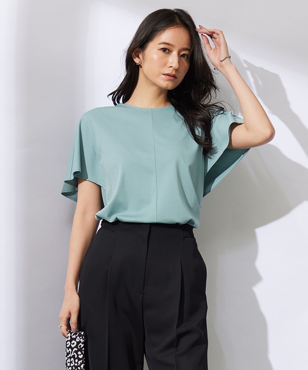 【オンワード】 ICB>トップス 【接触冷感・UVケア・洗える】 ハイツイストスムース ケープデザインカットソー カデットブルー S レディース 【オンワード】 ICB>トップス 【接触冷感・UVケア・洗える】 ハイツイストスムース ケープデザインカットソー カデットブルー S レディース