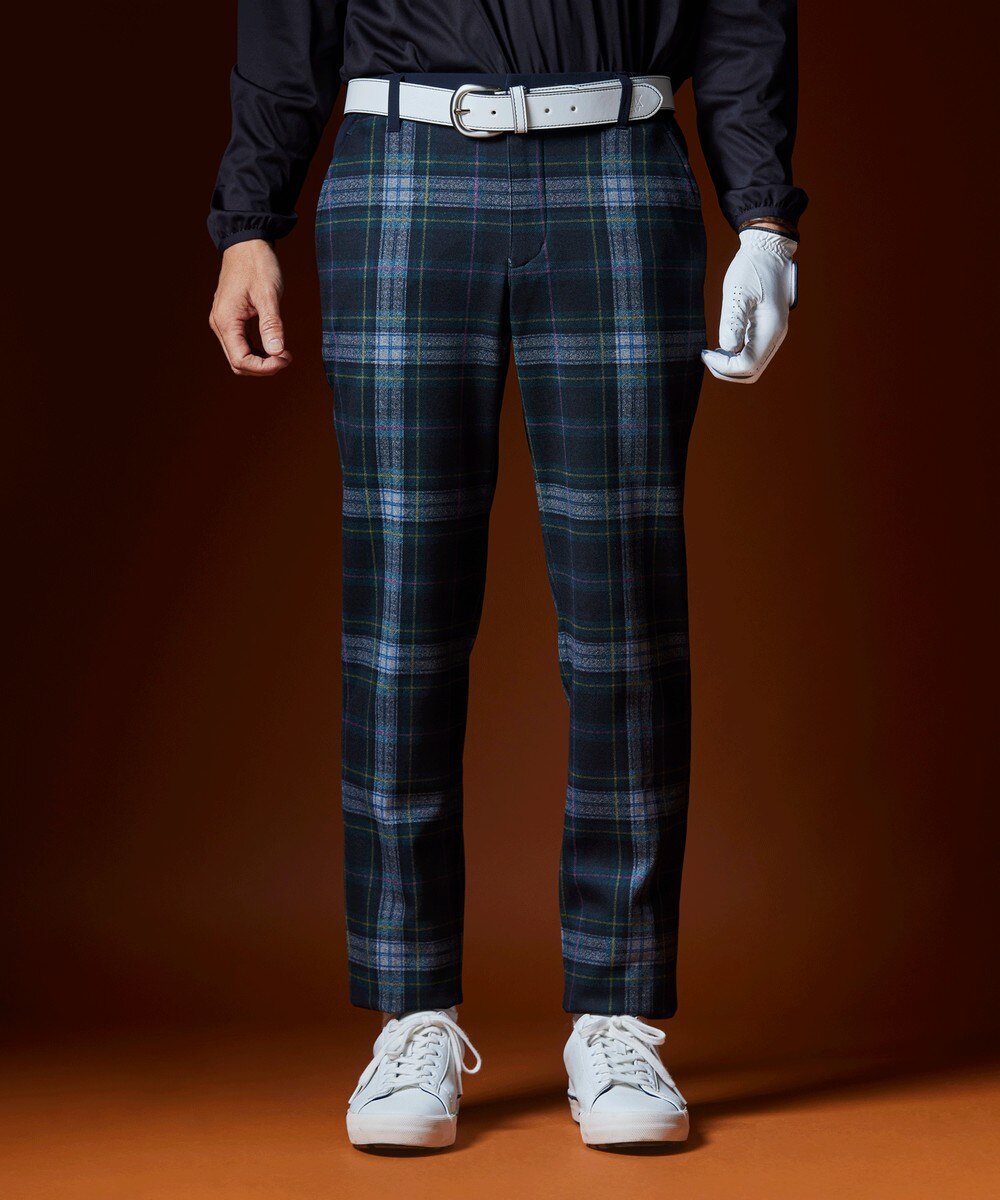 【オンワード】 23区GOLF>パンツ 【MEN】【ストレッチ】チェック柄プリント パンツ ダークグリーン M メンズ