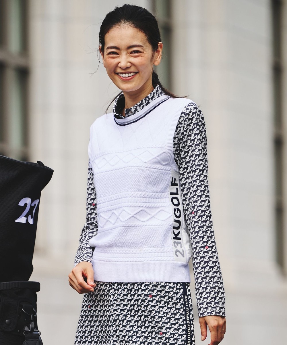 【オンワード】 23区GOLF>トップス 【WOMEN】【ウォッシャブル】コットンブレンドサイドロゴベスト ホワイト 0 レディース 【オンワード】 23区GOLF>トップス 【WOMEN】【ウォッシャブル】コットンブレンドサイドロゴベスト ホワイト 0 レディース